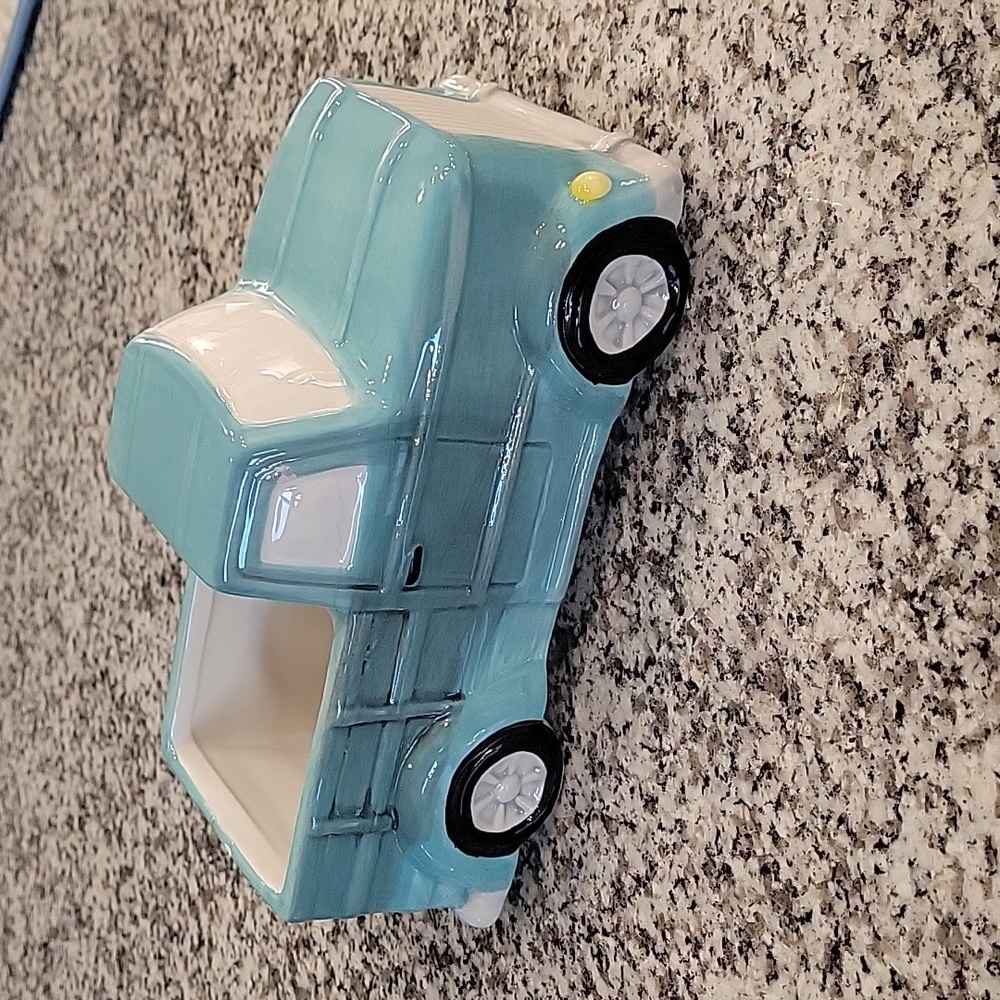Like New Small Ceramic Blue Truck with Open Bed